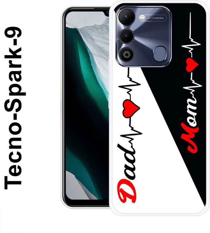 JATLAND Back Cover for Tecno Spark 9  (Black, White, Grip Case, Silicon)
