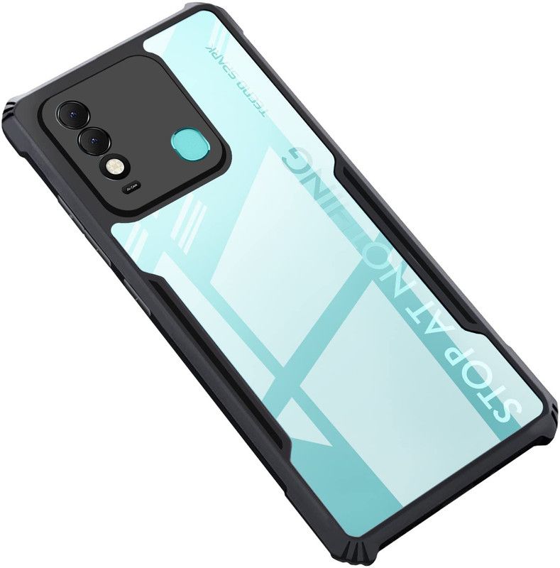 Wowcase Back Cover for Tecno Spark 8  (Transparent, Camera Bump Protector, Pack of: 1)