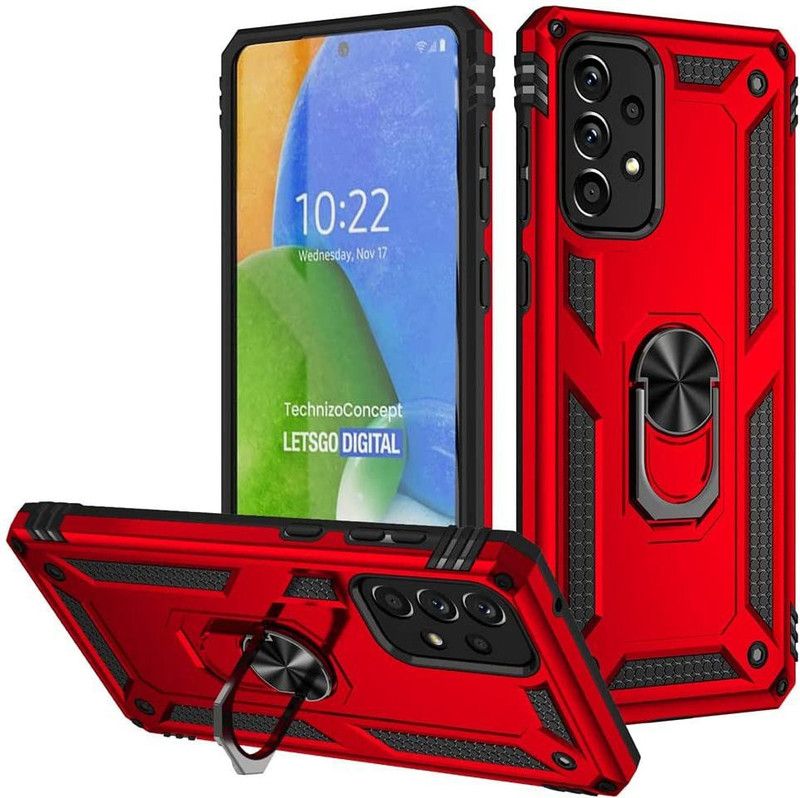RUNICHA Back Cover for Samsung Galaxy A73 5G  (Red, Grip Case, Pack of: 1)
