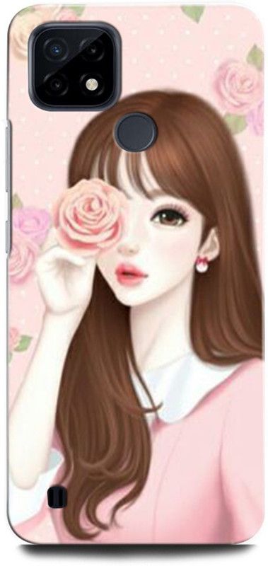 ORBIQE Back Cover for Realme C25Y RMX3265 GIRL, WOMEN ARTWORK, ANIME, PRETTY, BEUTY, FLOWER  (Multicolor, Hard Case, Pack of: 1)