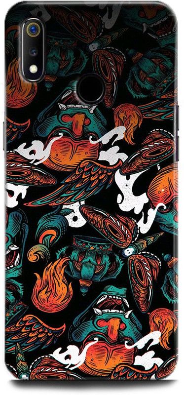 Afterglow Back Cover for Realme 3 DEMON, DEVIL, WINGS, FANGS, PATTERN, ART, COLORFUL  (Multicolor, Shock Proof, Pack of: 1)