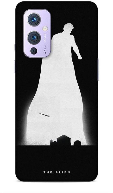 Keviv Back Cover for OnePlus 9R  (Black, White, 3D Case, Pack of: 1)