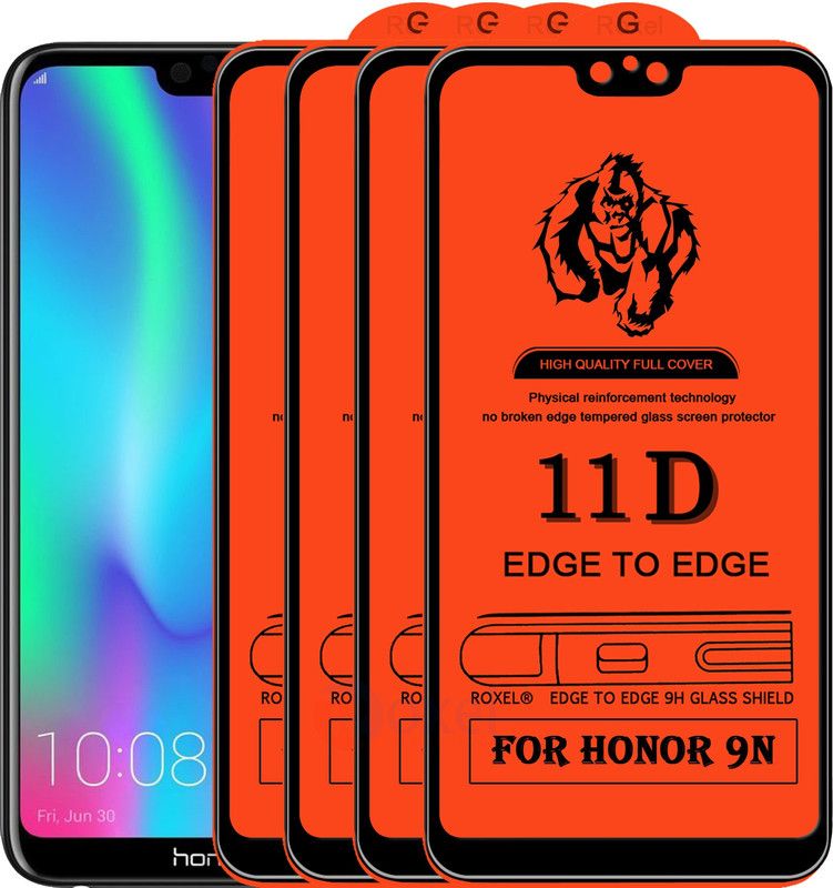 Roxel Edge To Edge Tempered Glass for Honor 9N  (Pack of 4)