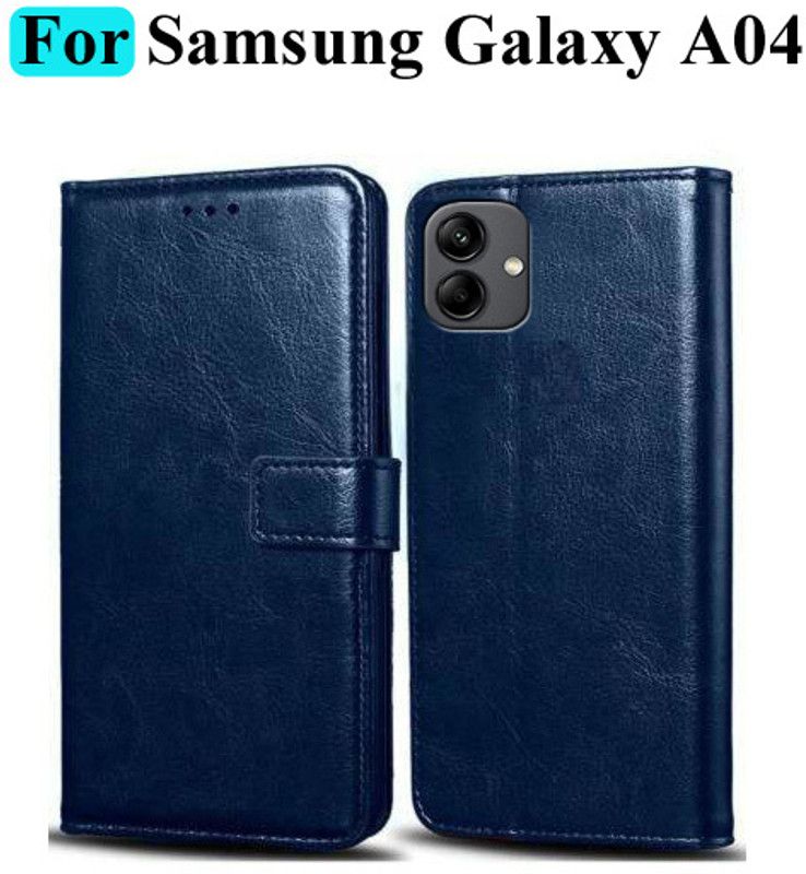 Mashgul Flip Cover for Samsung Galaxy A04  (Blue, Shock Proof, Pack of: 1)
