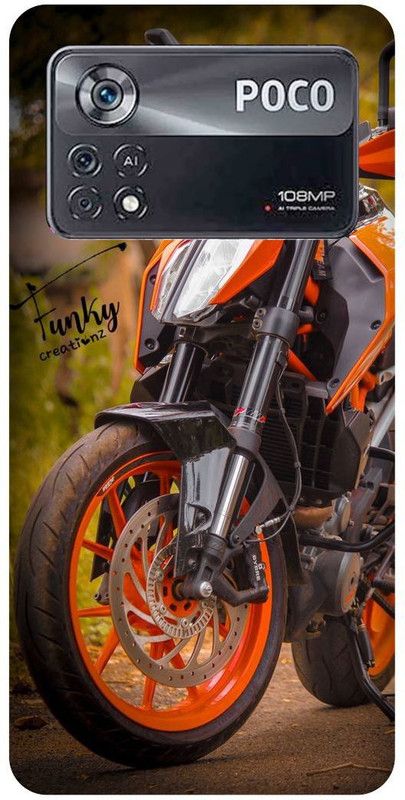 play fast Back Cover for POCO X4 Pro 5G, KTM, DUKE, BIKE, RACING, LOVER  (Orange, Hard Case, Pack of: 1)