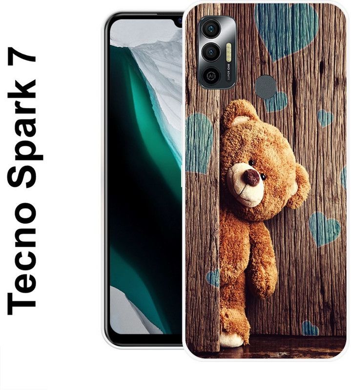 KUDI Back Cover for Tecno Spark 7, Tecno Spark 7T  (Brown, Grip Case, Silicon)