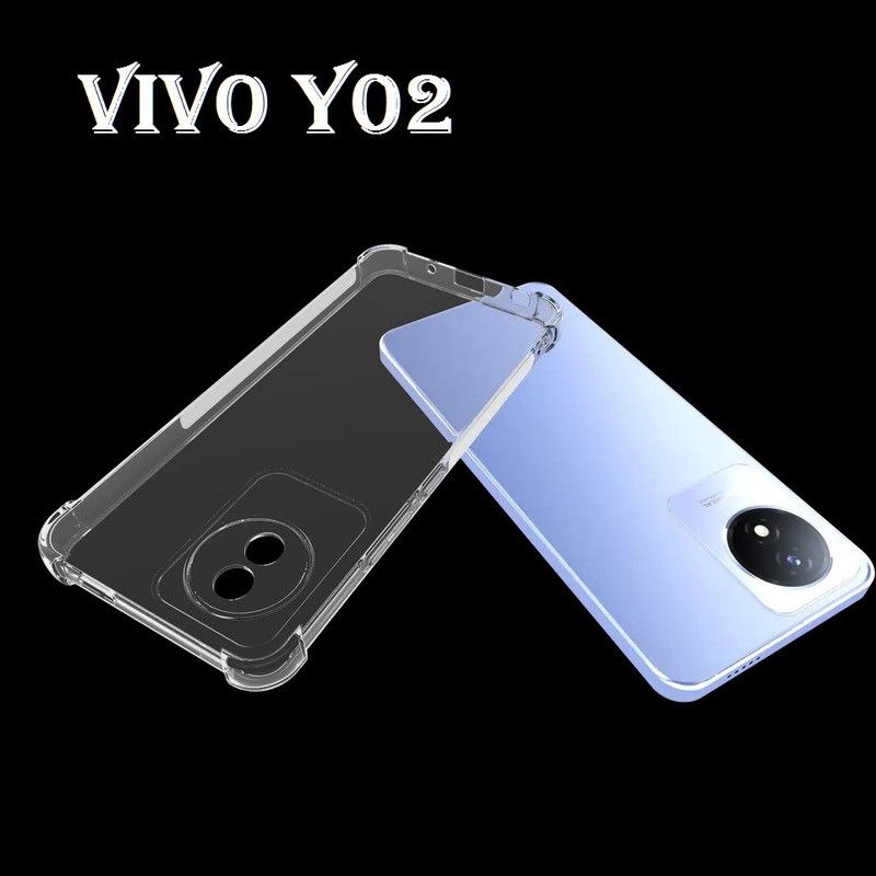 CASEHUNT Back Cover for Vivo Y02 4G  (Transparent, Grip Case, Silicon, Pack of: 1)