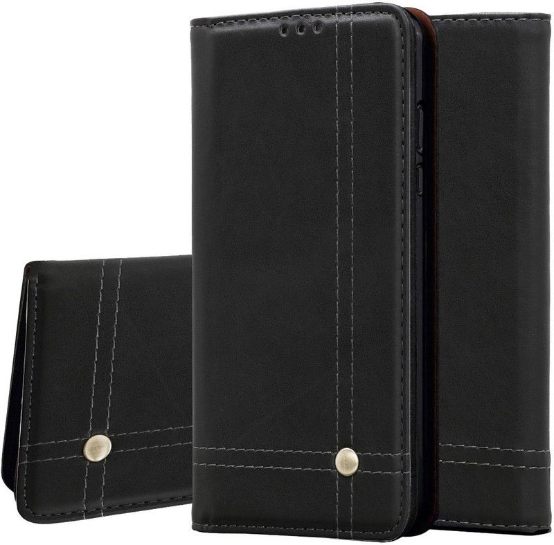 Shock Proof Wallet Case Cover for Vivo U20  (Black, Dual Protection, Pack of: 1)