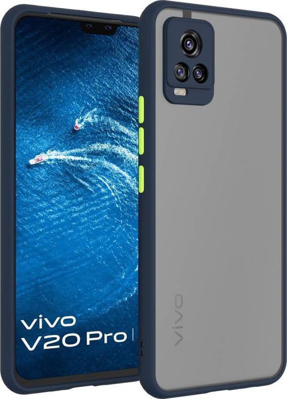 FIVE-O Back Cover for Vivo V20 Pro  (Blue, Camera Bump Protector, Pack of: 1)