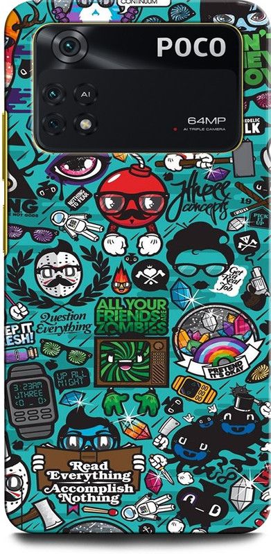 ORBIQE Back Cover for POCO M4 Pro LOVE, FUNNY, HAPPY, TOGETHER, CARTOON  (Multicolor, Hard Case)