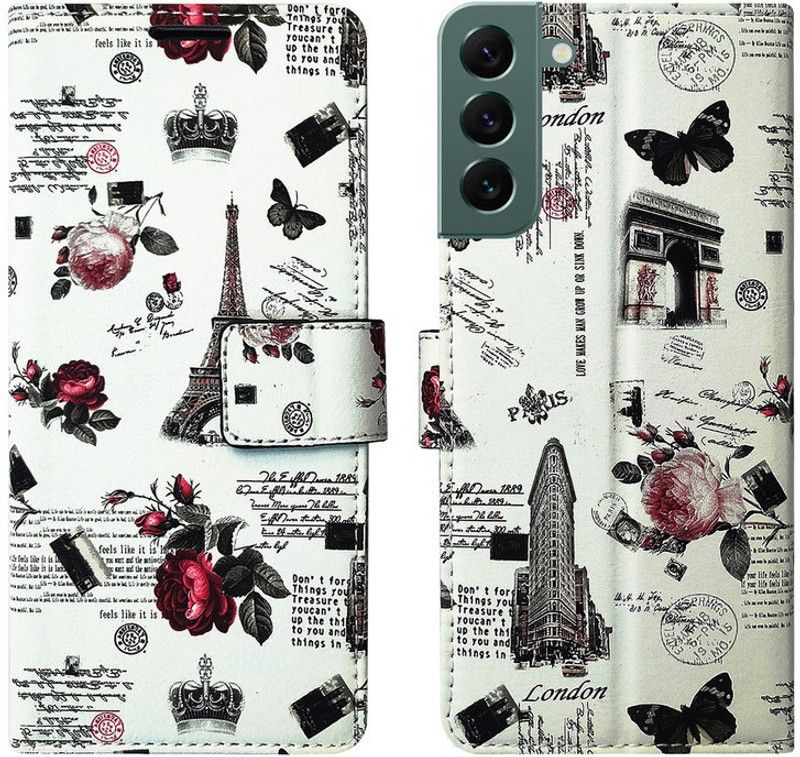 MyFlips Flip Cover for Samsung S22 Plus in Premuim Quality Material  (Multicolor, Magnetic Case, Pack of: 1)
