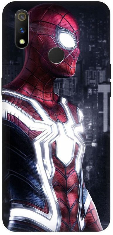 URCHIN Back Cover for Realme 3 Spiderman, Spiderman logo, Marval, superhero  (Multicolor, Shock Proof, Pack of: 1)
