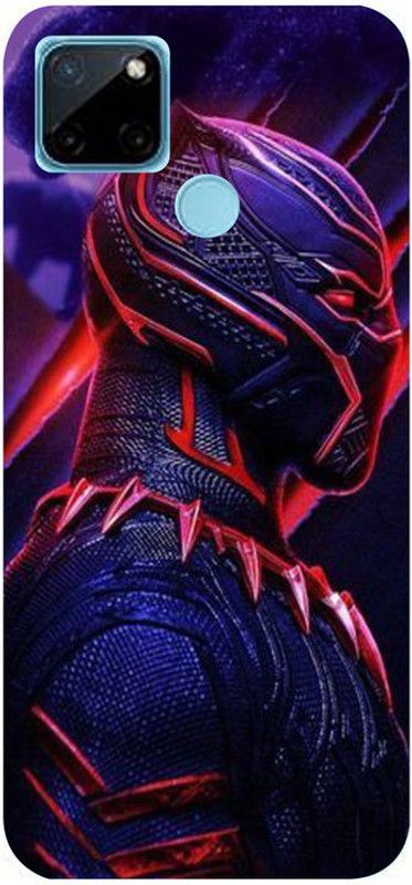 Golden Mask Back Cover for Sky Hawk Back Cover For Realme C21Y Black Panther  (Multicolor, Waterproof, Silicon, Pack of: 1)