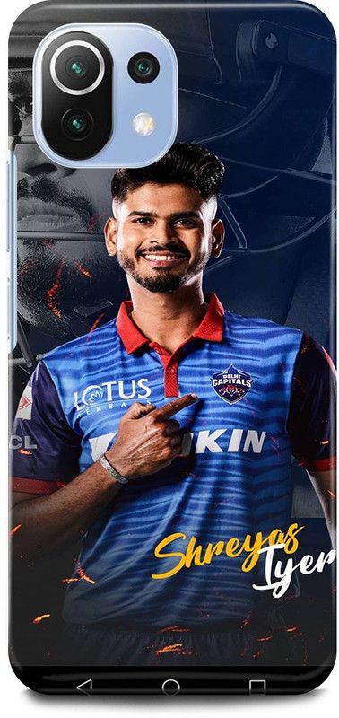 JUGGA Back Cover for Mi 11 Lite, SHREYS, AYYAR, INDIAN, PLAYER  (Blue, Hard Case, Pack of: 1)