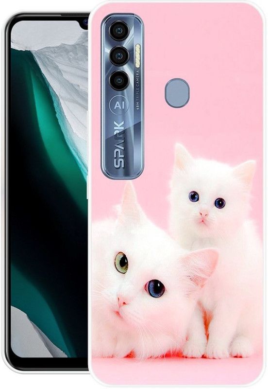 REALKING Back Cover for Tecno Spark 7 Pro  (Pink, Silicon)
