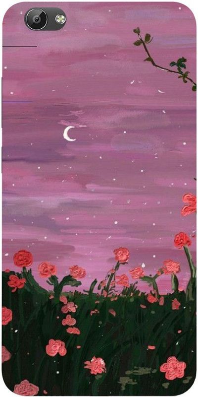 Golden Mask Back Cover for Vivo Y67 Painting of flowers  (Multicolor, Waterproof, Silicon, Pack of: 1)