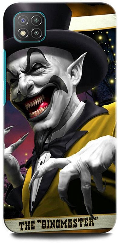INTELLIZE Back Cover for POCO C3 MZB07RHIN THE RINGMASTER, JOKER, EVIL, HORROR, ART, CREEPY, SCRAY  (Multicolor, Hard Case, Pack of: 1)