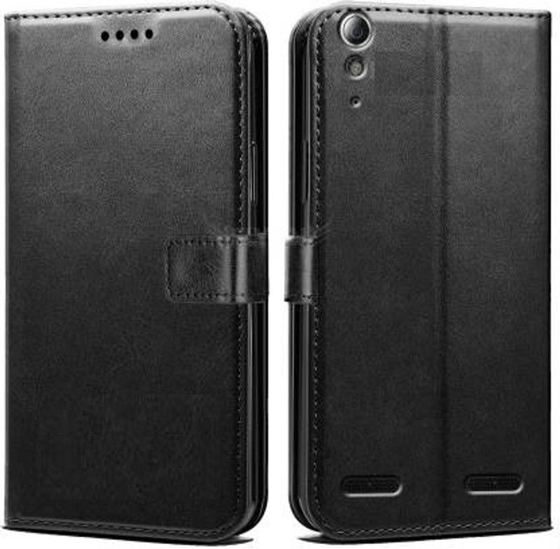 Casely Flip Cover for Lenovo A6000 Flip Cover Leather Magnetic Flip Wallet Case Cover  (Black, Dual Protection, Pack of: 1)