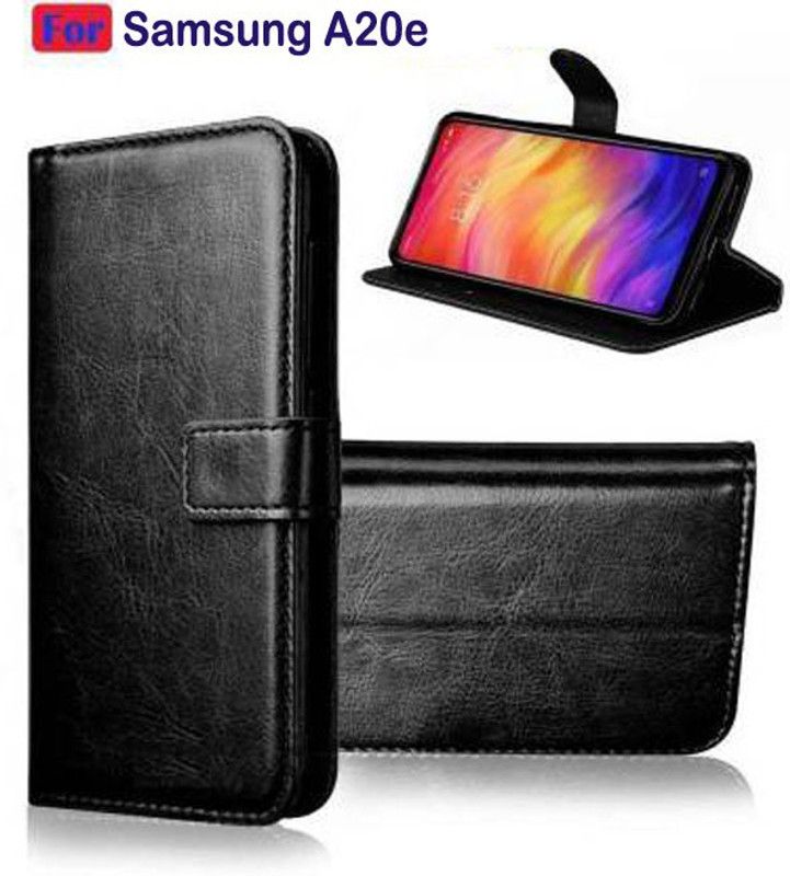 Finely Flip Cover for Samsung Galaxy A20e  (Black, Pack of: 1)