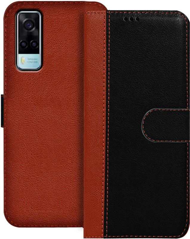 Flipkart SmartBuy Flip Cover for vivo Y53S  (Black, Brown, Pack of: 1)