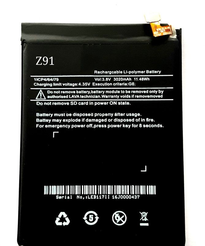 FULL CELL Mobile Battery For Lava R3 / Z91