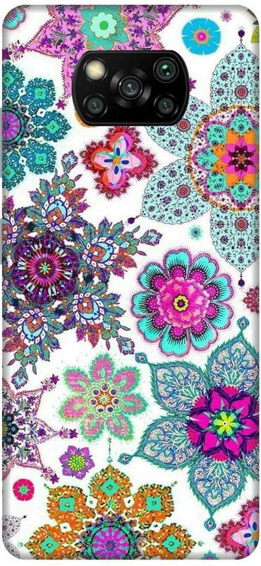 Yoprint Back Cover for POCO X3 PRO FLOWER-THEME Printed back Cover  (Multicolor, Hard Case, Pack of: 1)