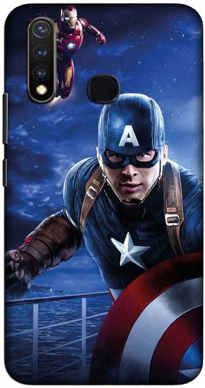 CROKIAN Back Cover for Vivo Y19 Captain americaBack Cover  (Multicolor, Hard Case, Pack of: 1)
