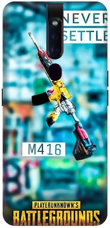 KARJUN Back Cover for OPPO F11 Pro, PUBG M416 Gun Multicolour Printed  (Multicolor, Hard Case, Pack of: 1)