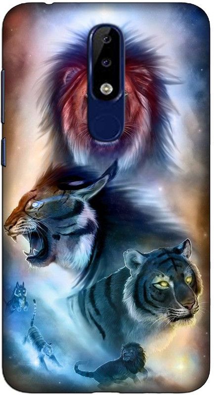 CROKIAN Back Cover for Nokia 6.1 Plus Lions Back Cover  (Multicolor, Hard Case, Pack of: 1)
