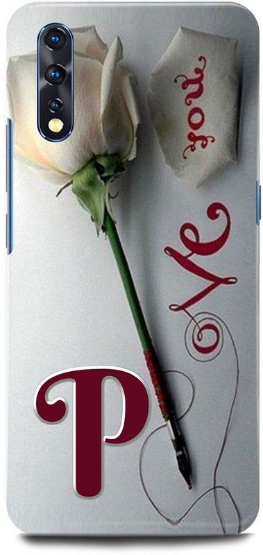 JUGGA Back Cover for Vivo S1, 1907, P LOVES P NAME,P NAME, P LETTER, ALPHABET,P LOVE P NAME  (Grey, Hard Case, Pack of: 1)