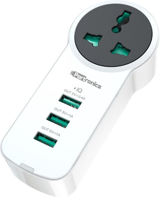 Portronics UNIPOWER 3 Port USB AC Adapter POR-077 USB Charger  (White)