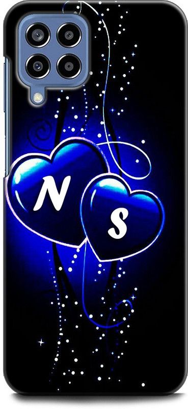 WallCraft Back Cover for SAMSUNG Galaxy M33 5G N S, N LOVES S, NAME, ALPHABET, NS LOVE, HART, BLUE  (Multicolor, Dual Protection, Pack of: 1)