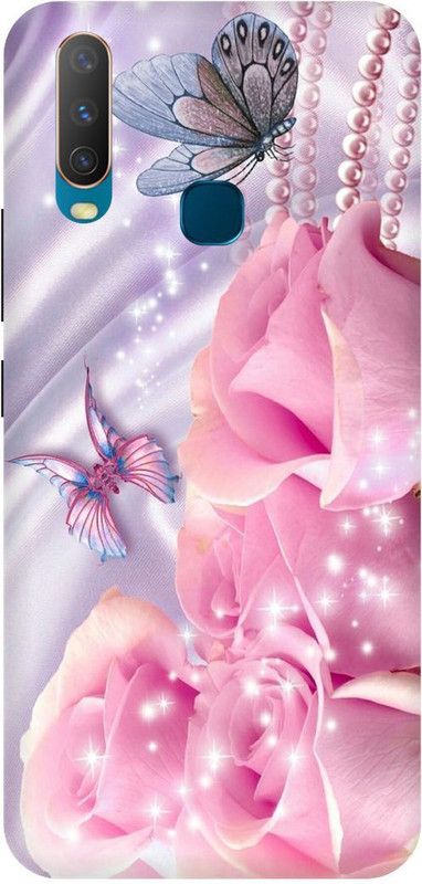 Zaplab Back Cover for Vivo Y15 , 1901, Rose with butterflies Printed  (Multicolor, Hard Case, Pack of: 1)