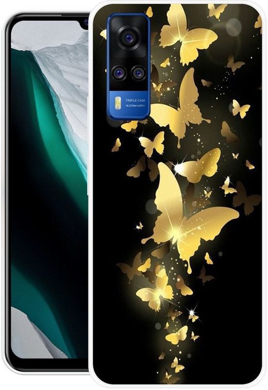 JAYFOX Back Cover for Vivo Y51 (2020)  (Black, Gold, Silicon)