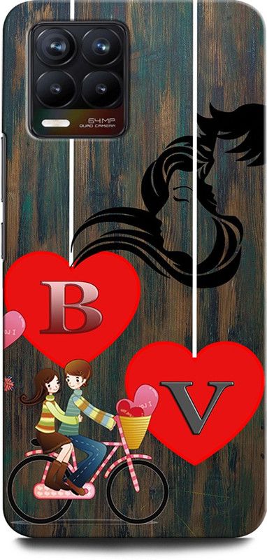 ORBIQE Back Cover for Realme 8 BV, B LOVE V, V LOVE B, B LETTER, V LETTER, BV NAME  (Multicolor, Hard Case, Pack of: 1)