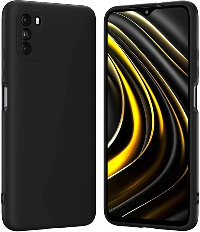 MobiSpiff Back Cover for Poco M3  (Black, Camera Bump Protector, Silicon, Pack of: 1)
