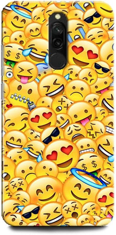 INDICRAFT Back Cover for Mi Redmi 8 EMOJI, HIPSTER, BEARD, YELLOW, SMILEY, CUTE, HAPPY  (Multicolor, Shock Proof, Pack of: 1)
