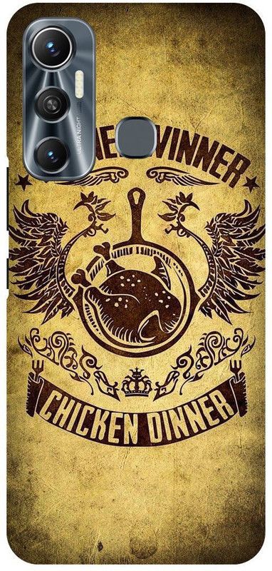 FIKORA Back Cover for Infinix Hot 11, X662, PUBG, GAME, BATTLEGROUND, CHICKEN, WINNER  (Gold, Hard Case, Pack of: 1)