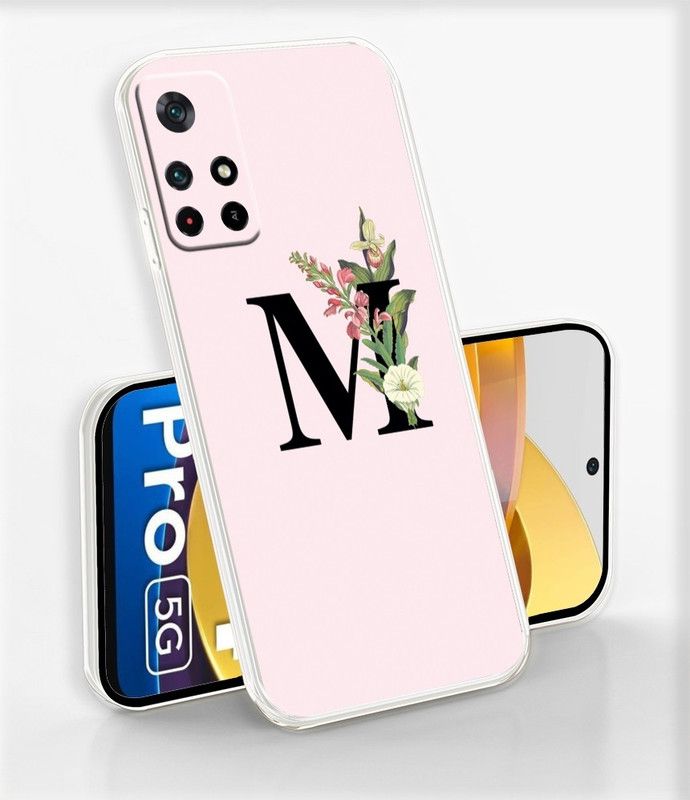 mobom Back Cover for Poco M4 Pro 5G  (Pink, Black, Silicon, Pack of: 1)