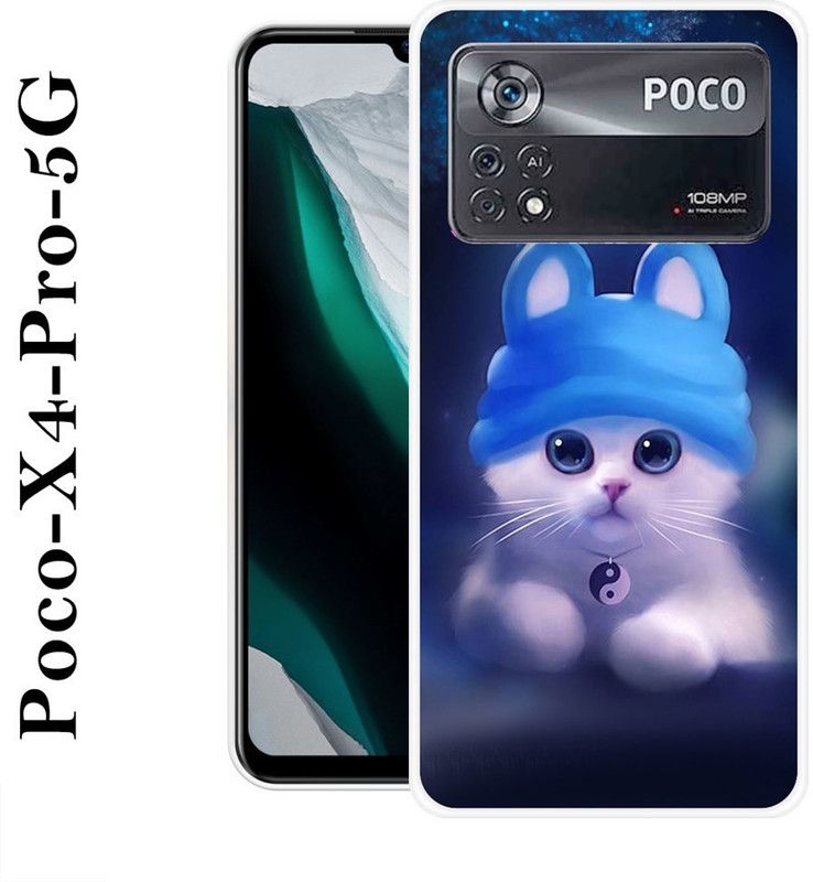 KUDI Back Cover for Poco X4 Pro 5G  (Blue, White, Grip Case, Silicon)