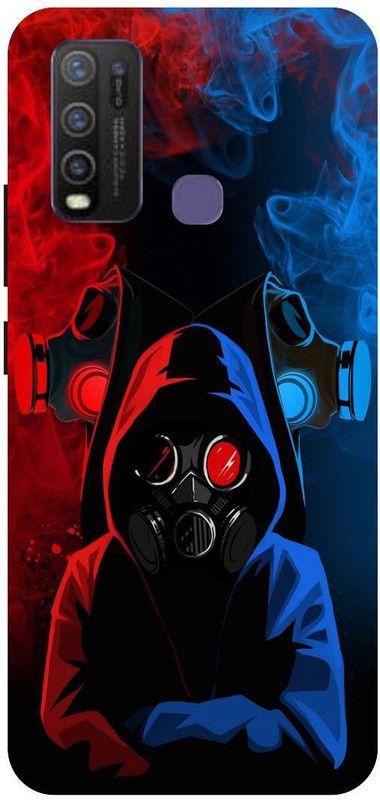 Bluvver Back Cover for Vivo Y50,Vivo1935, Printed Mask Neon Pubg Game Back Cover  (Multicolor, Hard Case, Pack of: 1)