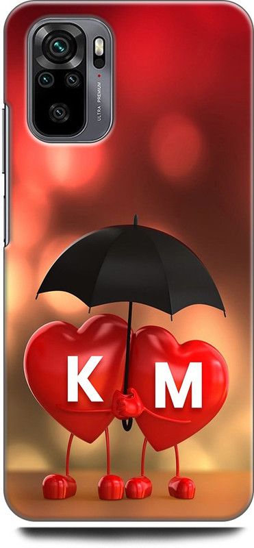 KEYCENT Back Cover for REDMI Note 10 K M, K LOVES M, NAME, LETTER, ALPHABET, KM LOVE, HART, BLUE  (Multicolor, Pack of: 1)