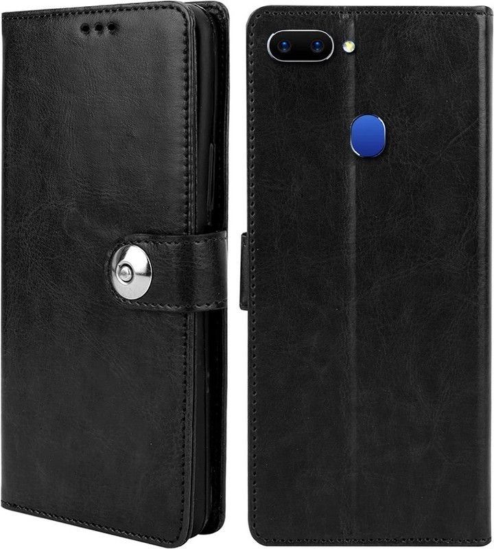 Winkel Flip Cover for Oppo A5  (Black, Magnetic Case, Pack of: 1)
