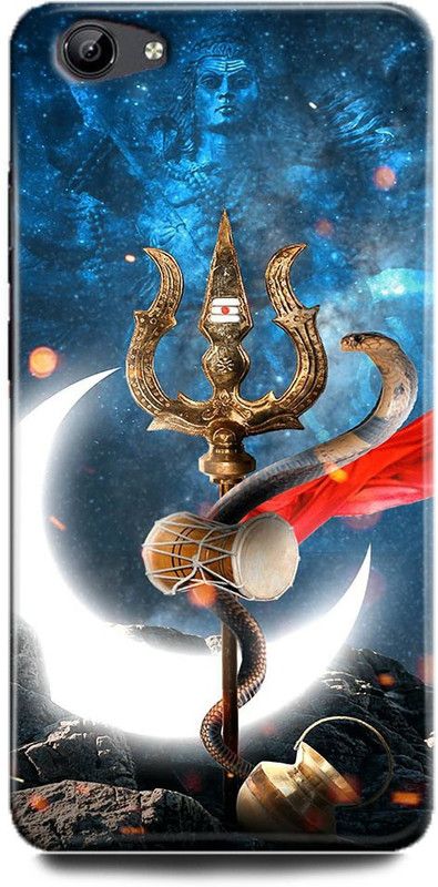 FIKORA Back Cover for VIVO Y71, TRISHOOL, DAMRU, SHIV, SHIVJI, MAHADEV, MAHAKAL  (Multicolor, Hard Case, Pack of: 1)