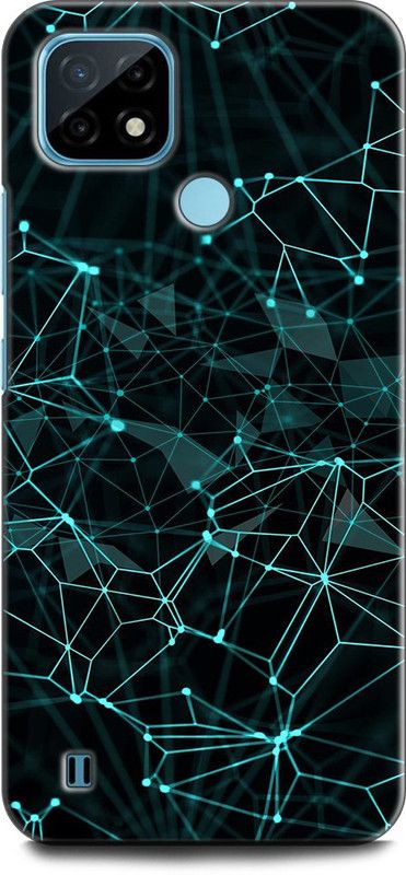 KEYCENT Back Cover for Realme C21Y, RMX3261 RUBIKS CUBES, CUBES, SCHEME, BLUE, TRIANGLES, TEXTURE  (Multicolor, Pack of: 1)