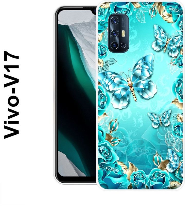 KUDI Back Cover for Vivo V17  (Blue, Gold, Silicon)