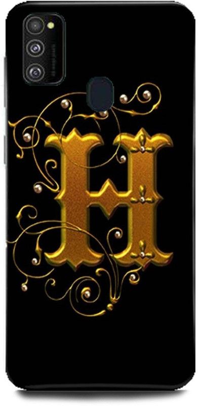 MP ARIES MOBILE COVER Back Cover for SAMSUNG Galaxy M21, H NAME BACK COVER NAME WITH H H NAME H LETTER H H Letter H Alphabet  (Multicolor, Hard Case, Pack of: 1)