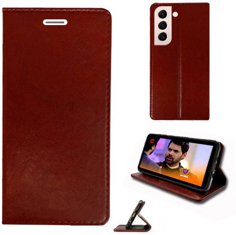 Mxkart Flip Cover for Samsung Galaxy S22 Plus  (Brown)