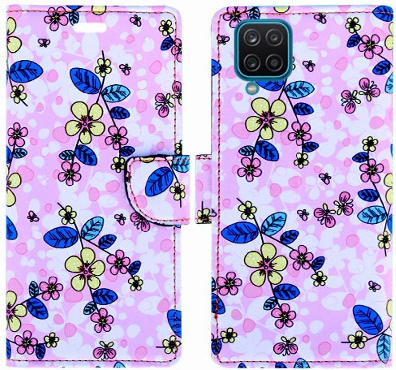 Mxkart Flip Cover for Samsung Galaxy F12  (Pink)