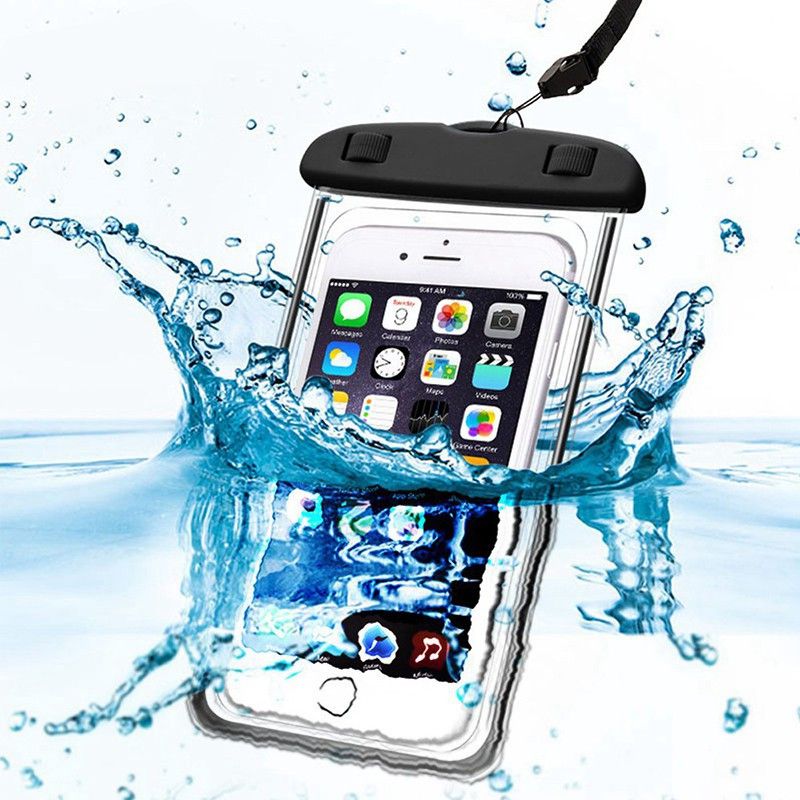 Wrapo Pouch for Waterproof Transparent Mobile Pouch, Mobile Rain Pouch, Dust Protection Case Cover Underwater  (Black, Silicon)